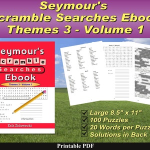 Seymour&#39;s Scramble Searches Ebook - Themes 3 - Volume 1