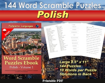Word Scramble Puzzles Ebook - Polish - Volume 1