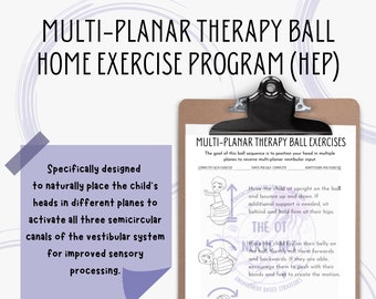 Multiplanar Vestibular Ball Exercises | Occupational Therapy | Sensory Processing | Instant Digital Download | Printable Activity for Kids