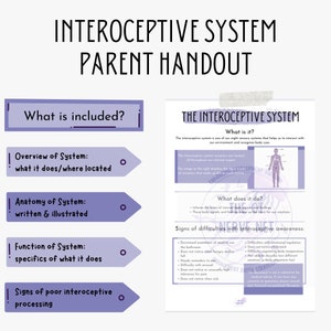 Éducation des parents | Système intéroceptif | Ergothérapie | Traitement sensoriel | Document de téléchargement numérique | Outil de thérapie pédiatrique