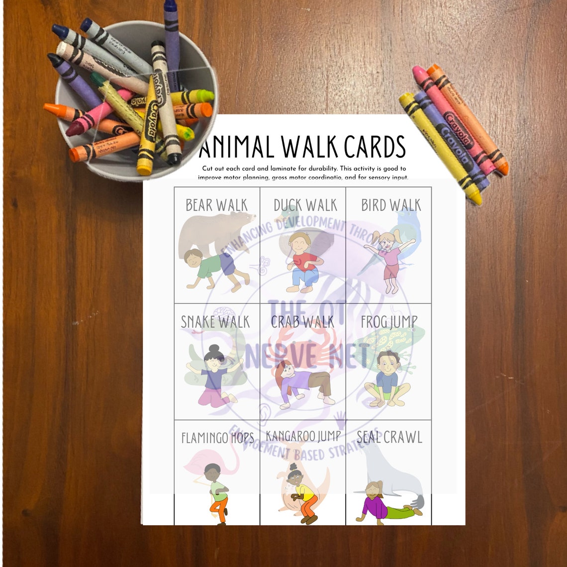 Animal Walk Gross Motor Game Cards for Kids Occupational Therapy ...