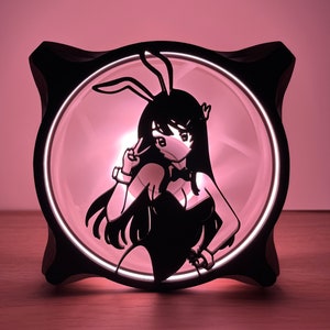 Anime Girl Bunny - Computer Fan Shroud/ Grill /Cover - Custom 3D Printed - 120mm