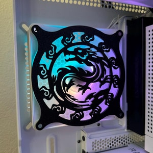 Japanese Dragon - Gaming Computer Fan Shroud/ Grill /Cover - Custom 3D Printed - 120mm