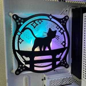 Cat on Tori - RGB Gaming Computer Fan Shroud/ Grill /Cover - Custom 3D Printed - 120mm