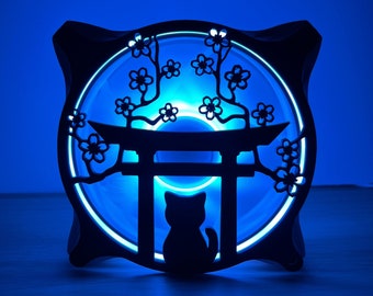 Cat Under Tori - RGB Gaming Computer Fan Shroud/ Grill /Cover - Custom 3D Printed - 120mm