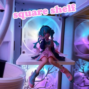 Square Figurine Shelf | 120 mm | 140 mm | PC Fan Cover | PC Shelf