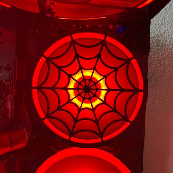 Grille De Ventilateur PC 140 Mm Design Toile D'araignée Dorée - Pour Modding Gothique/Halloween - 4