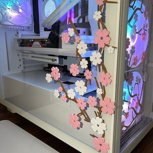 Sakura Branch PC Charms | Decoration Stick-On | Adhesive | Stick Anywhere | PC Customization