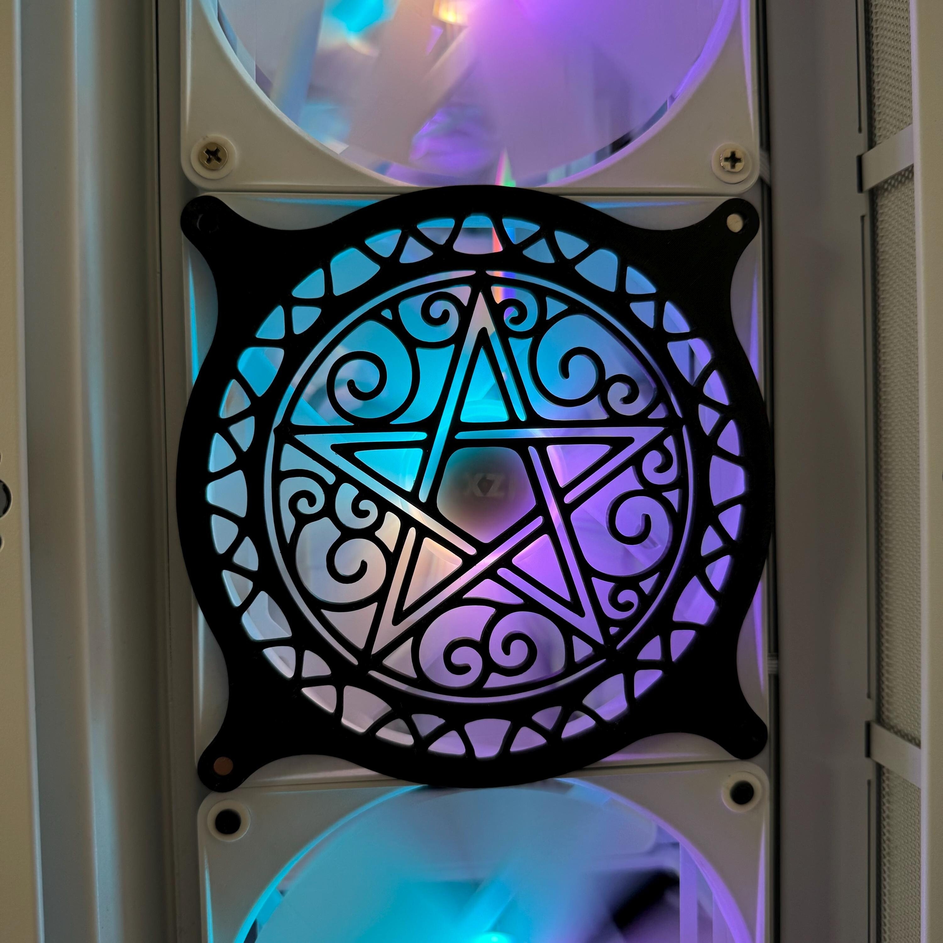 Pentagram Witchcraft - Gaming Computer Fan Shroud/ Grill /Cover - Custom 3D Printed - 120mm