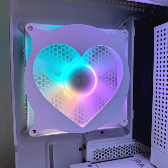 Heart Cut Out - Computer Fan Shroud/ Grill /cover - Custom 3D