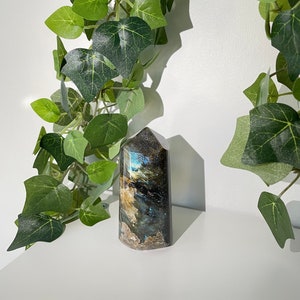 Labradorite Tower ~ Flashy Labradorite Tower ~ Blue Flash ~ Yellow Flash ~ Crystal Towers ~ Chunky Labradorite Tower ~ Labradorite Tower