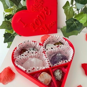 Crystal Heart Valentine Mystery Box ~ 3d Printed Heart Box ~ Crystals Included ~ Valentines Day Crystal Heart Box ~ Valentines Day Gifts