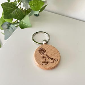 Hippie Themed Wooden Keychains~ Hippie/boho Engraved Wooden Keychains ...