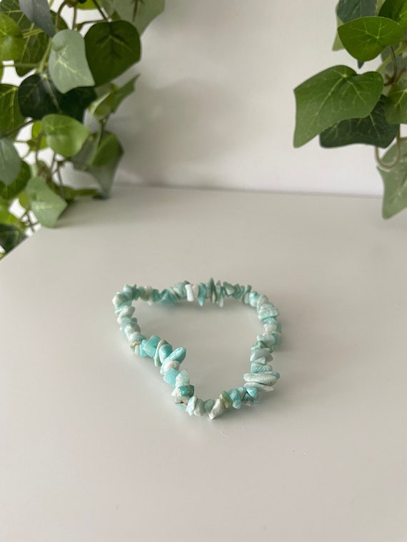 Crystal Gemstone Chip Bracelets ~ Amazonite Brace… - image 1