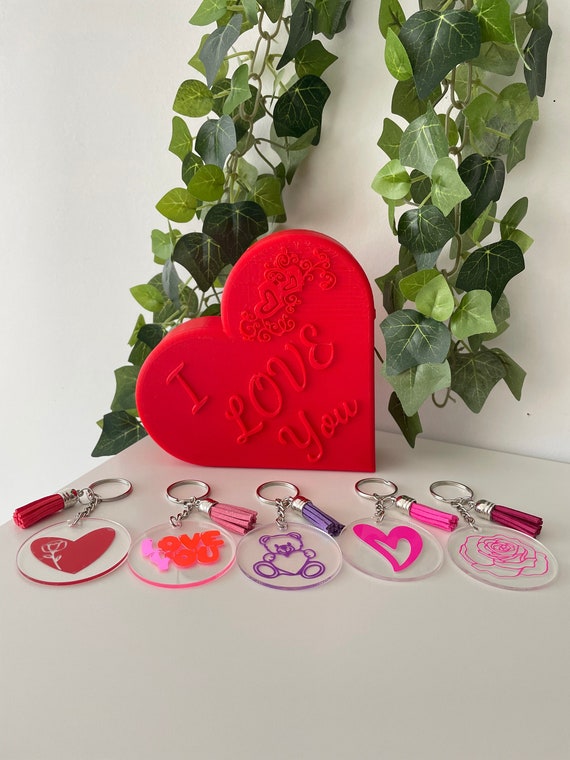 Valentines Day Keychains Heart Keychain Acrylic Keychain