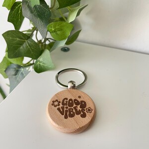 Hippie Themed Wooden Keychains~ Hippie/boho Engraved Wooden Keychains ...