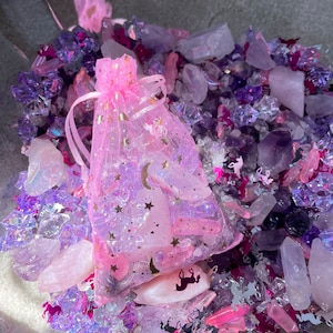 Crystal Confetti Scoops ~ Magical Mix Crystal Confetti Scoops ~ Pink/Purple Themed Magical Mix ~ Mystery Scoops ~ Crystal Confetti Scoops