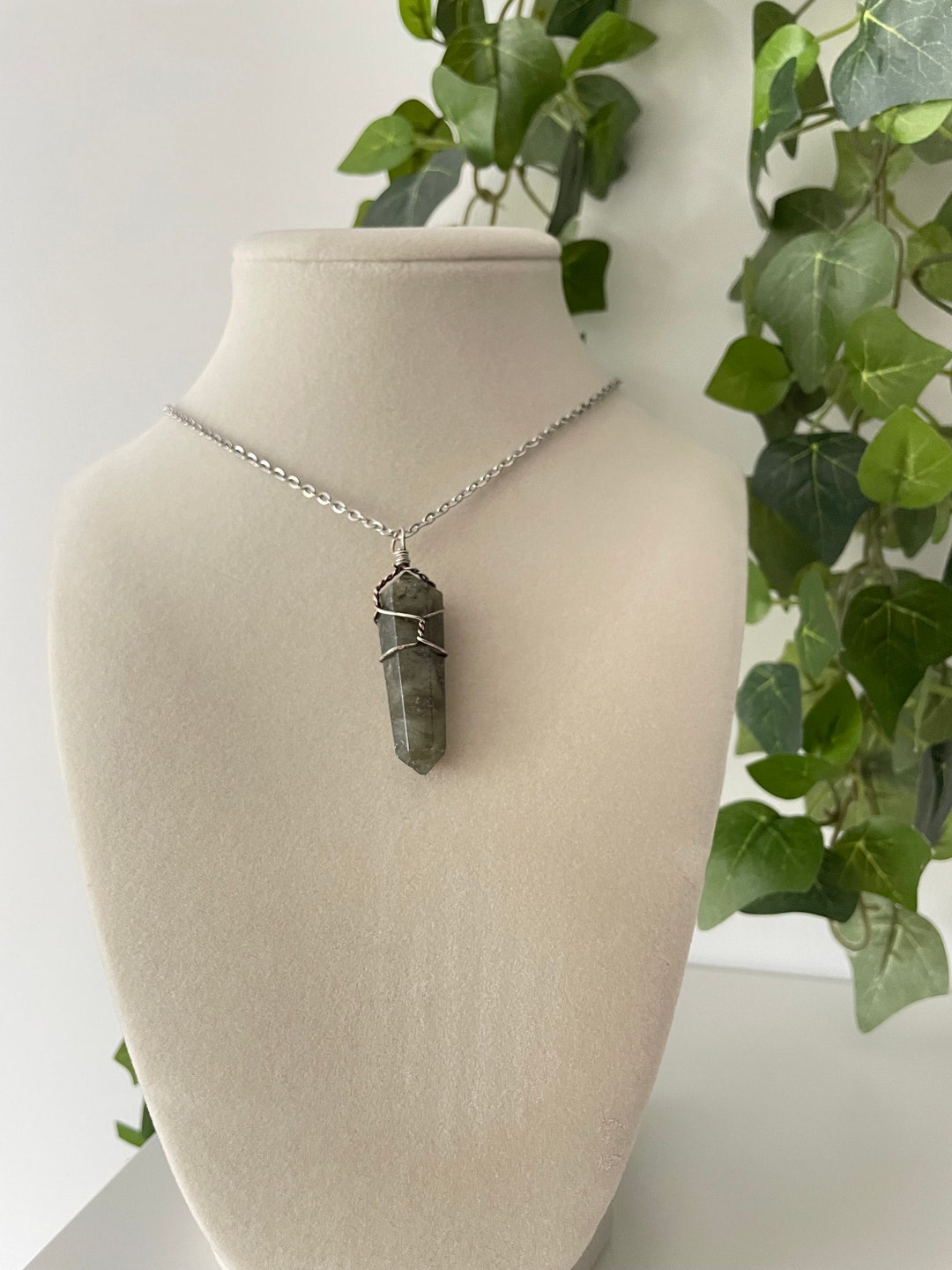 Labradorite Crystal Necklace Flashy Lab Necklace Crystal Etsy