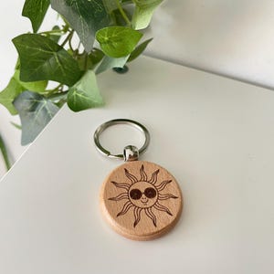 Hippie Themed Wooden Keychains~ Hippie/boho Engraved Wooden Keychains ...