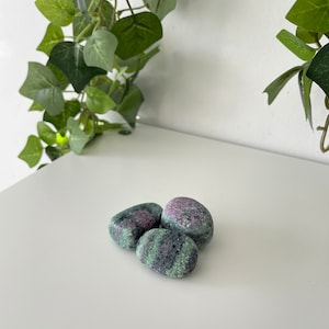 Ruby Zoisite Tumbled ~ Tumbled Ruby Zoisite From China ~ Green/Purple Ruby Zoisite ~ Tumbled Ruby Zoisite Crystal ~ Ruby Zoisite