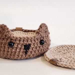 Crochet Animal Coaster Holder BUNDLE Crochet Coaster Circle Crochet Coaster Crochet Animal Bowl Cute Animal Bowl Crochet Animals Bear