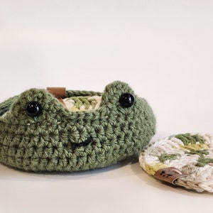 Crochet Animal Coaster Holder BUNDLE Crochet Coaster Circle Crochet Coaster Crochet Animal Bowl Cute Animal Bowl Crochet Animals Frog