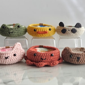 Crochet Animal Coaster Holder BUNDLE | Crochet Coaster | Circle Crochet Coaster | Crochet  Animal Bowl | Cute Animal Bowl | Crochet Animals