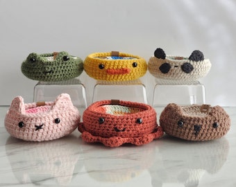 Crochet Animal Coaster Holder BUNDLE | Crochet Coaster | Circle Crochet Coaster | Crochet  Animal Bowl | Cute Animal Bowl | Crochet Animals