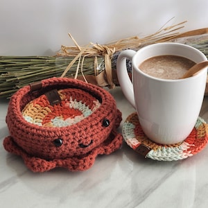 Crochet Animal Coaster Holder BUNDLE Crochet Coaster Circle Crochet Coaster Crochet Animal Bowl Cute Animal Bowl Crochet Animals image 2