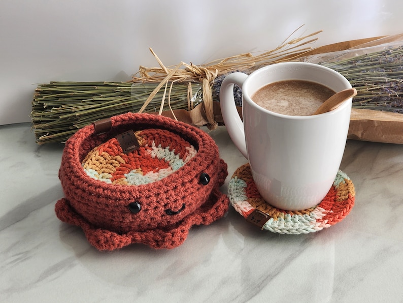 Crochet Animal Coaster Holder BUNDLE Crochet Coaster Circle Crochet Coaster Crochet Animal Bowl Cute Animal Bowl Crochet Animals image 2