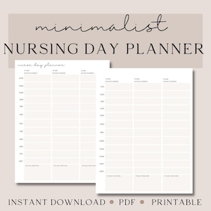 Minimal Nurse Day Planner - Bis zu 6 Patienten, 12 Stunden Organizer.