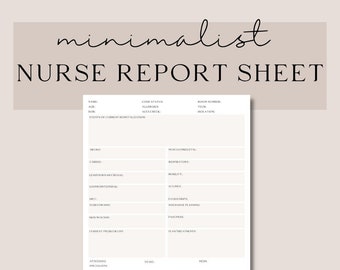 nursing report sheet cardiac Simple Minimalist Nurse Report Sheet