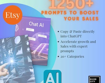 1250+ ChatGPT Prompts for Etsy Sales: MRR/PLR (Digital Download)