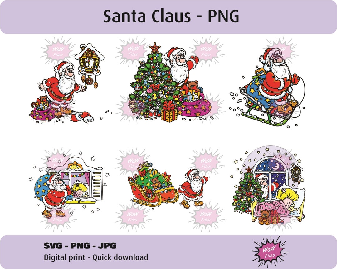 Christmas Clipart, Cute Santa, Santa Claus, Santa Clipart Bundle Set ...