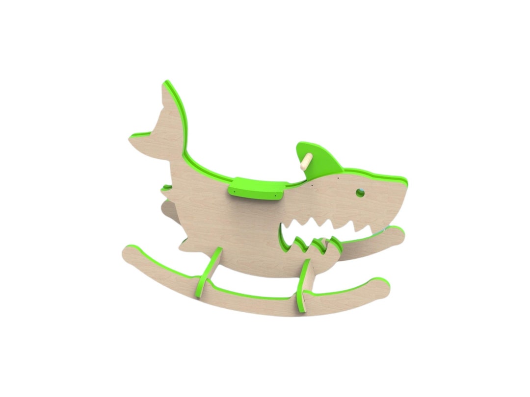 Rocker Wooden Shark CNC Template, Children Rocker DXF, Rocking Kids Svg ...