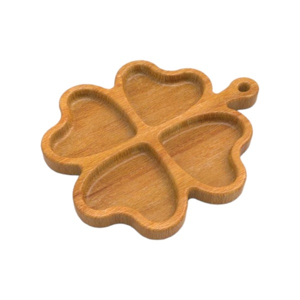 Clover Serving Plate CNC Files, clover platter dxf, cheese board ai, Compartmental dish eps, cutting board svg, wooden tray, kitchen plate