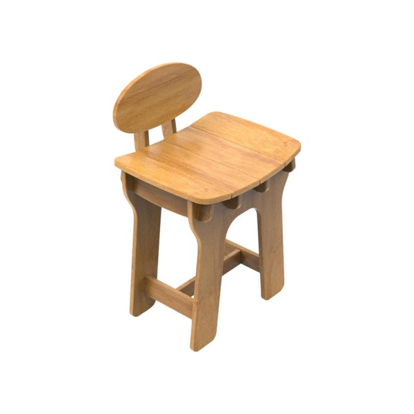 Wooden Stool Chair, Stool laser cut file, Tabouret vector, Stool Plan, Children Stool, Decorative Wooden Plywood Stool, Parametric stool