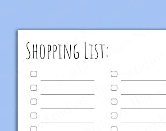 Printable Shopping List | Grocery List | Christmas List | Back to School List