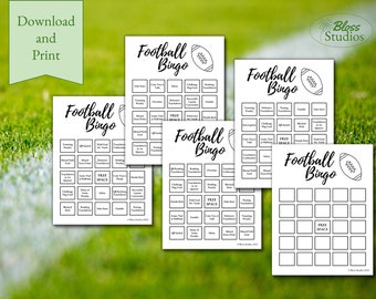 Football Bingo for Super Bowl Party | Football Party Games | Football Bingo Bundle | Super Bowl Bingo | 15 Unique Cards + Blank Bingo Card