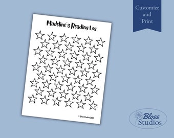 Stars Reading Log | Book Tracker Pages | Kids Reading Progress Sheets Reading Log | Reading Journal for Children | Reading Coloring Sheet