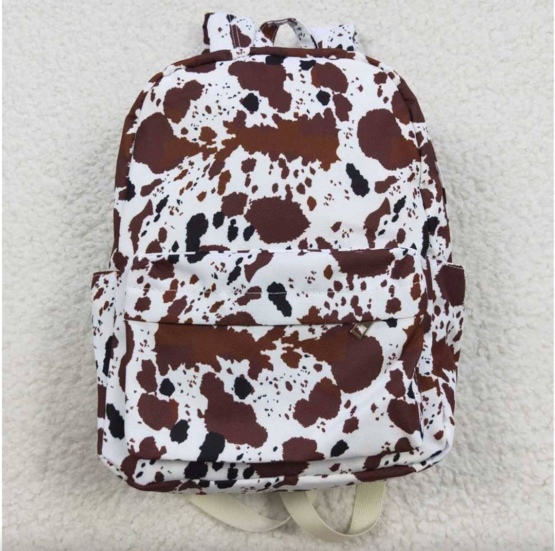 Cow Print Backpack Western Themed Backpack Cow Print Bag Brown - Etsy