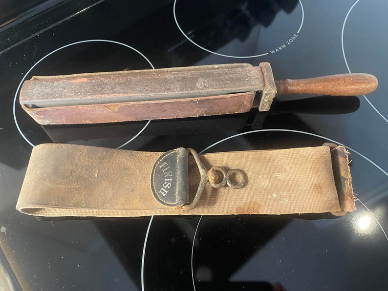 Antique Leather Razor Strops Howard Boss Barber Etsy