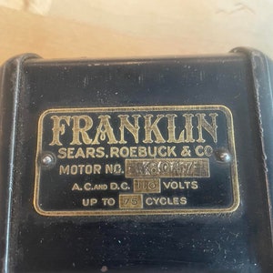 Antique Franklin Sears & Roebuck sewing machine motor