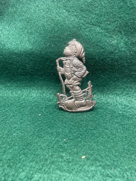 Vintage Silson Hummel Boy hiking Figural Brooch 1940s Bavarian German