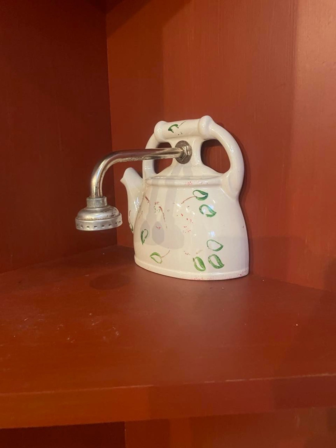 Vintage Ceramic Teapot Wall Pocket Lamp or Sconce Etsy
