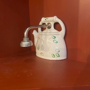 Vintage ceramic teapot wall pocket lamp or sconce