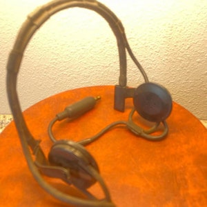 Antique Shortwave radio WW1 WW2 aviator head set, Bakelite