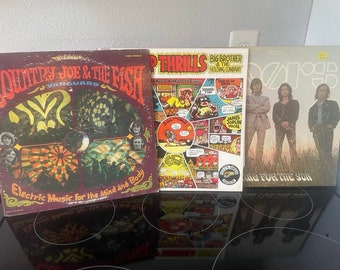 Classic Rock and Roll legends - Vinyls - Janis Joplin Cheap Thrills, Doors Waiting for the Sun, Country Joe and the Fish Electric Music