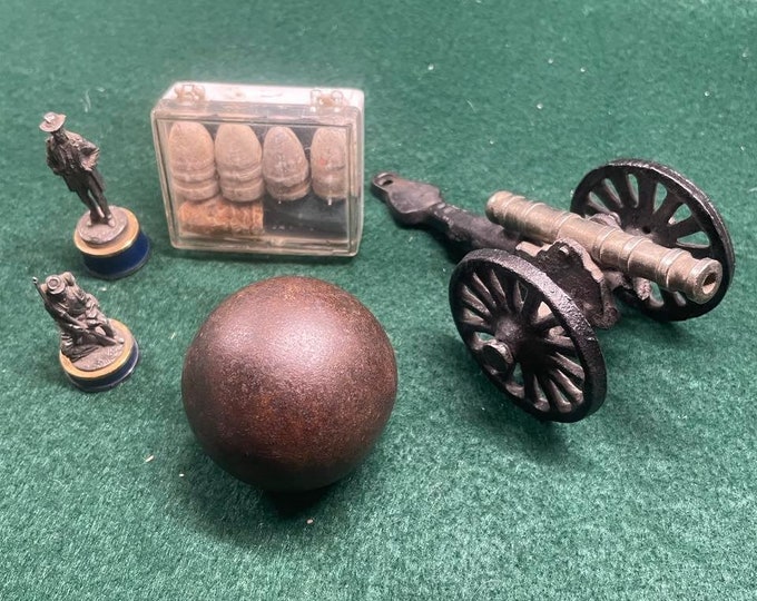 Civil War Artifacts LOT Excavated Bullets Grapeshot Cannon Ball Solders