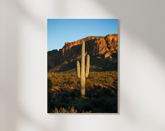 Golden Saguaro Poster | Fine Art Print